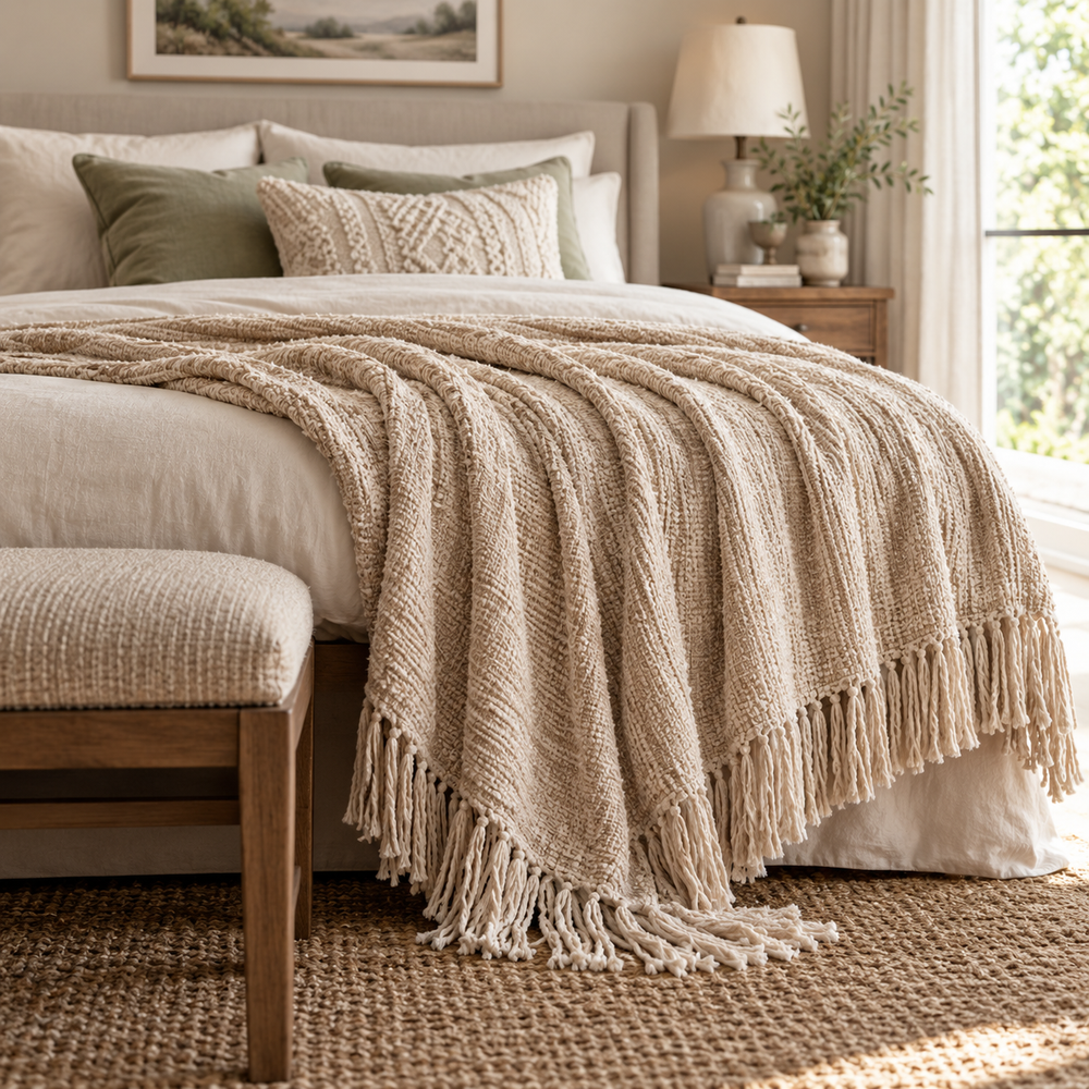 Orvellass™ DriftFringe Textured Throw