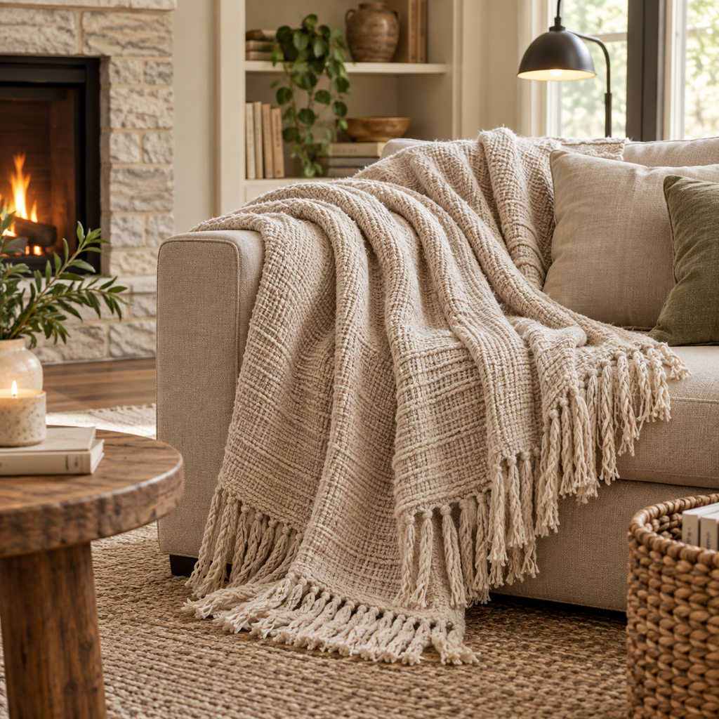 Orvellass™ DriftFringe Textured Throw